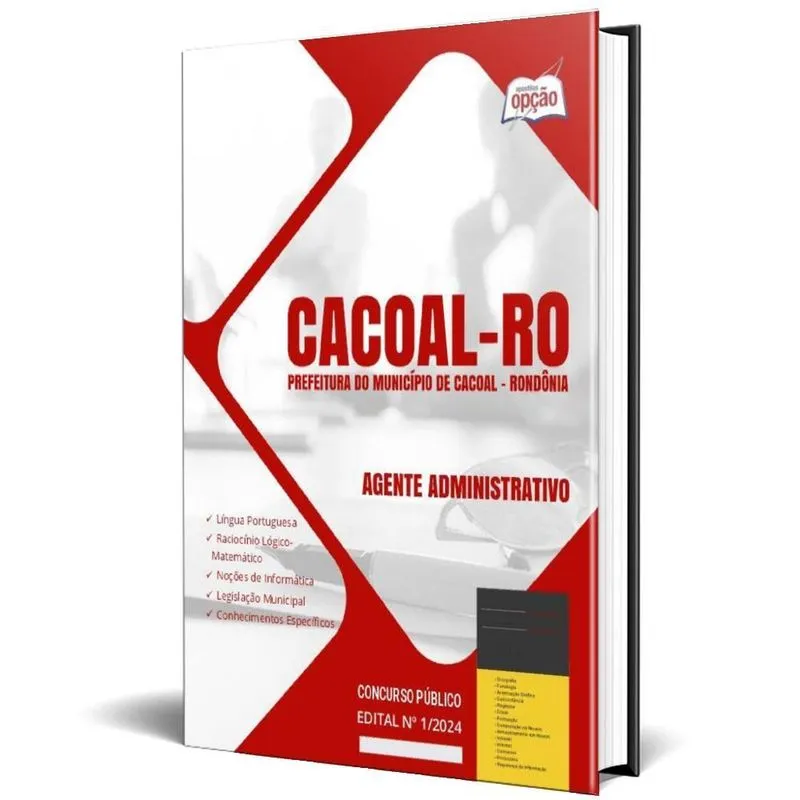 Apostila Prefeitura Cacoal Ro 2024 - Agente Administrativo