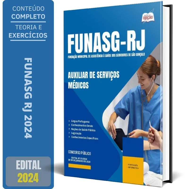 Apostila Funasg Rj 2024 - Auxiliar De Serviços Médicos