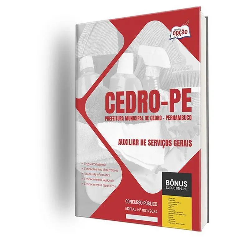 Apostila Prefeitura Cedro Pe 2024 - Auxiliar Serviços Gerais