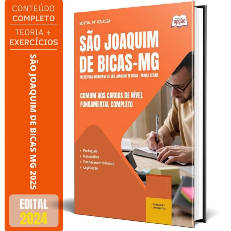 Apostila Prefeitura de São Joaquim de Bicas mg 2024 - Comum aos Cargos de Nível Fundamental Completo