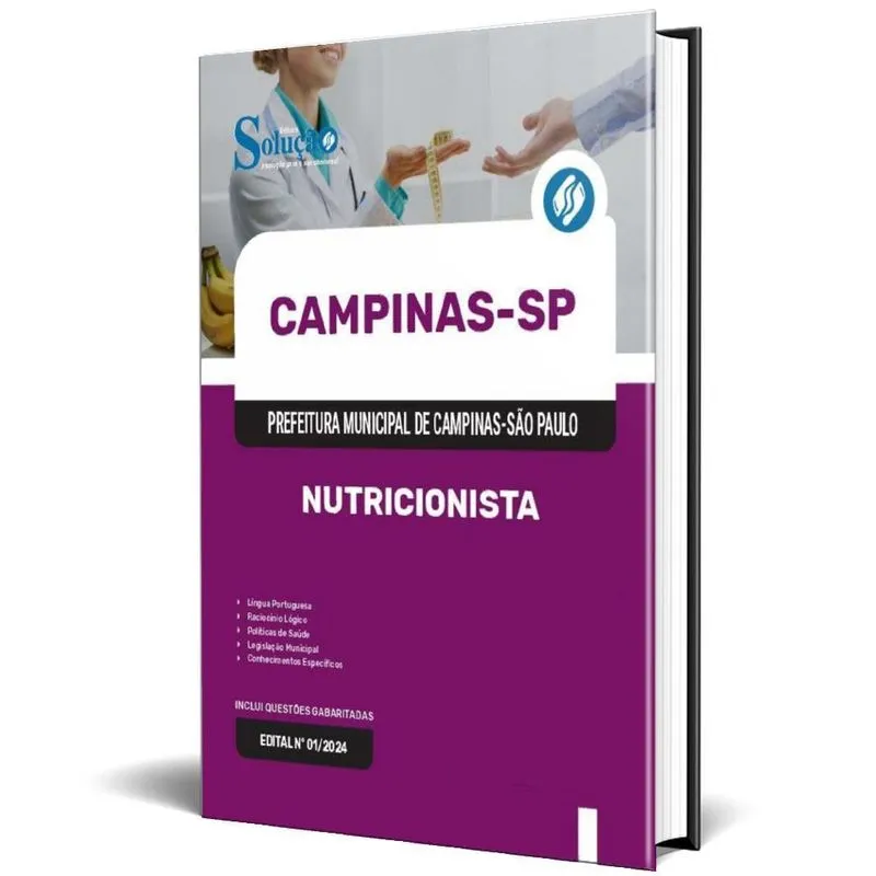 Apostila Prefeitura De Campinas Sp 2025 - Nutricionista