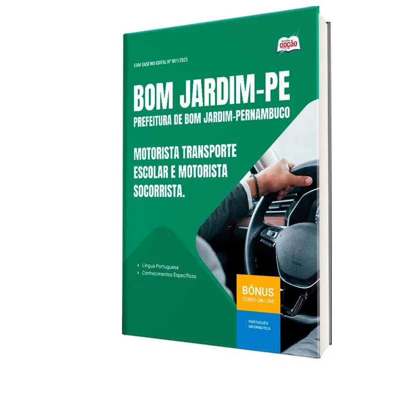 Apostila Prefeitura Bom Jardim Pe 2025 Motorista Transporte