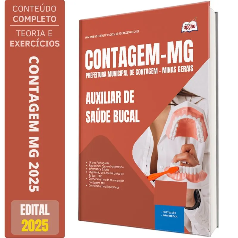 Apostila Concurso Contagem Mg 2025 - Auxiliar De Saúde Bucal