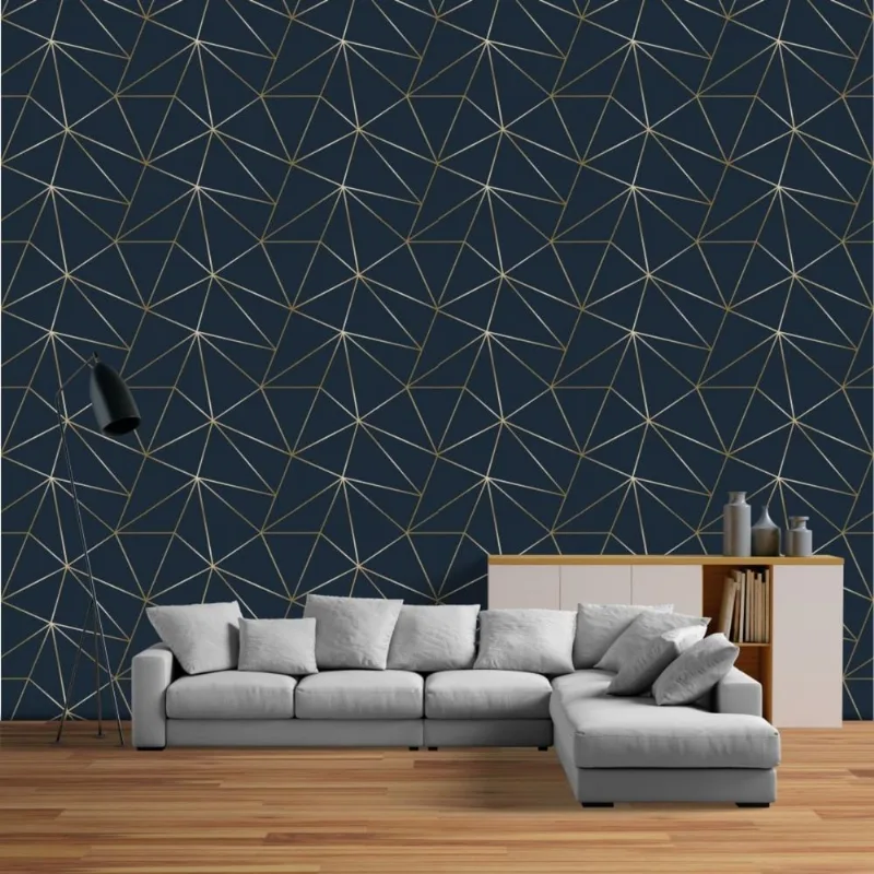 Papel De Parede Zara Marinha Gold 4,00x0,60