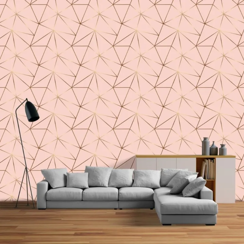 Papel De Parede Zara Soft Pink Gold 4,00x0,60
