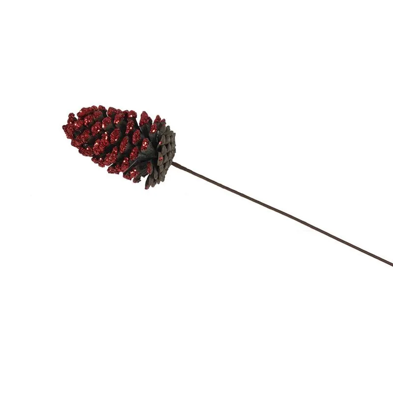 Enfeite Decorativo Pinha 45cm Vermelhounico