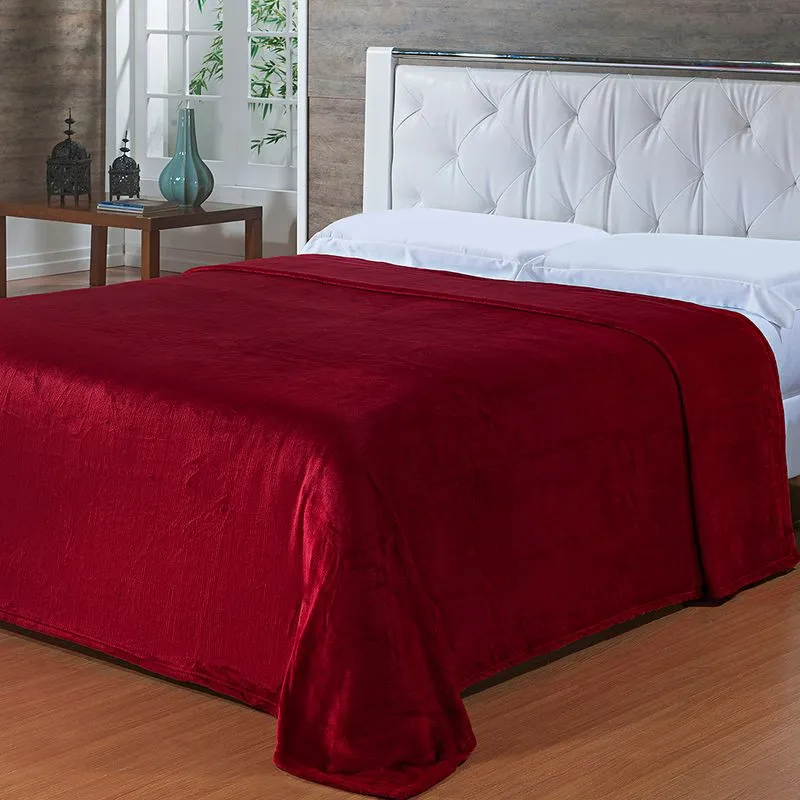 Cobertor Toque de Seda Nc 1,50 X 2,20 BORDO/UNICO