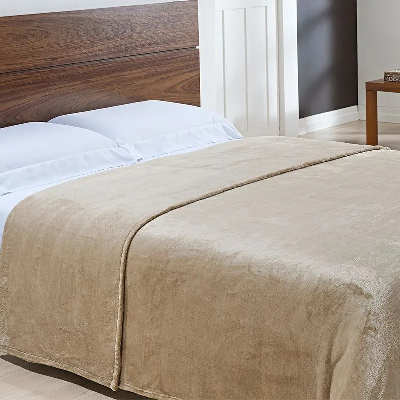Cobertor Toque de Seda Nc 1,50 X 2,20 KAKI/UNICO