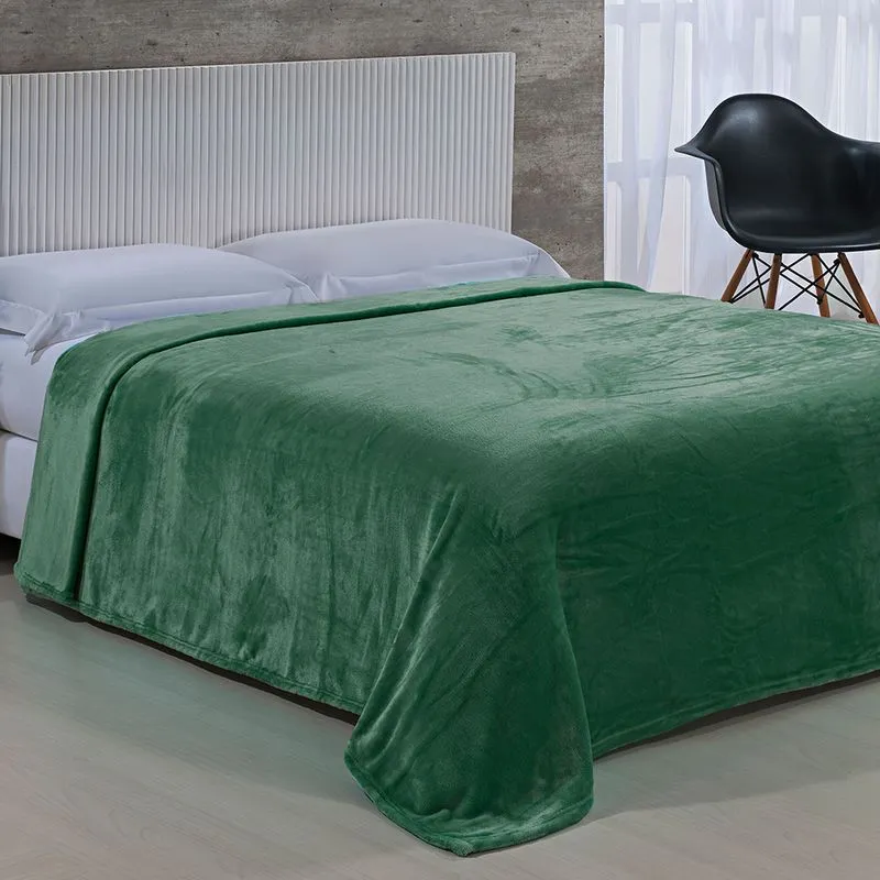 Cobertor Toque de Seda Nc 1,50 X 2,20 VERDE SELVA/UNICO