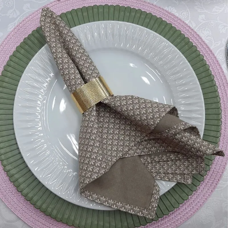 KIT 2 PCS GUARDANAPO ESTAMPADO 100% ALG 45X45 DES. 016/UNICO
