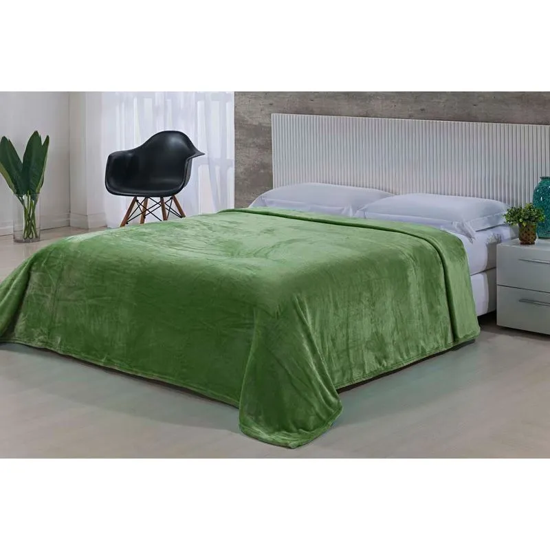 Cobertor Toque de Seda Nc 1,50 X 2,20 VERDE OLIVA