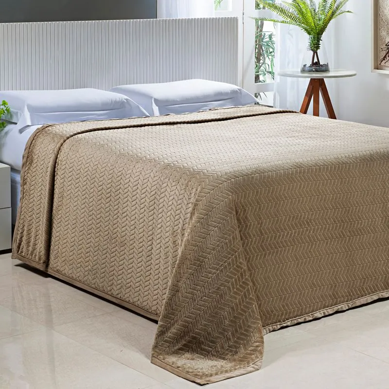 Cobertor Toque de Seda Premier Nc 1,80 X 2,20 BEGE/FLORAL/UNICO