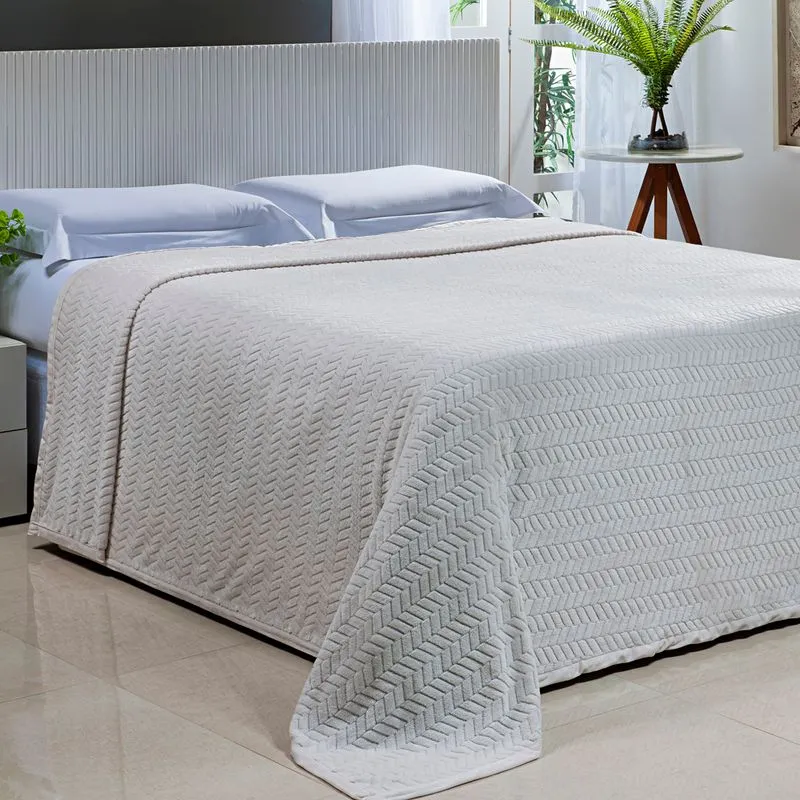 Cobertor Toque de Seda Premier Nc 1,80 X 2,20 MARFIM/FLORAL/UNICO