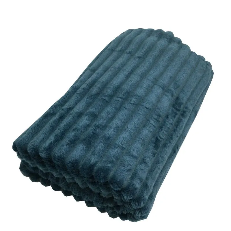 Peseira P/ Cama Flannel Corduroy King 2,50 X 0,80 Azul Petroleo