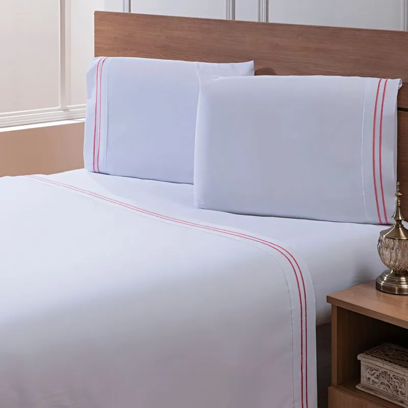 Jogo de Cama Percal Soft 300 Basics Solteiro ROSE