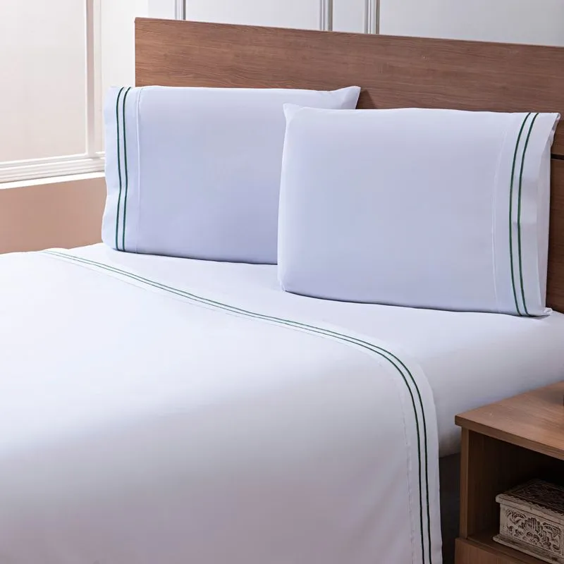 Jogo de Cama Percal Soft 300 Basics Solteiro VERDE FLORESTA
