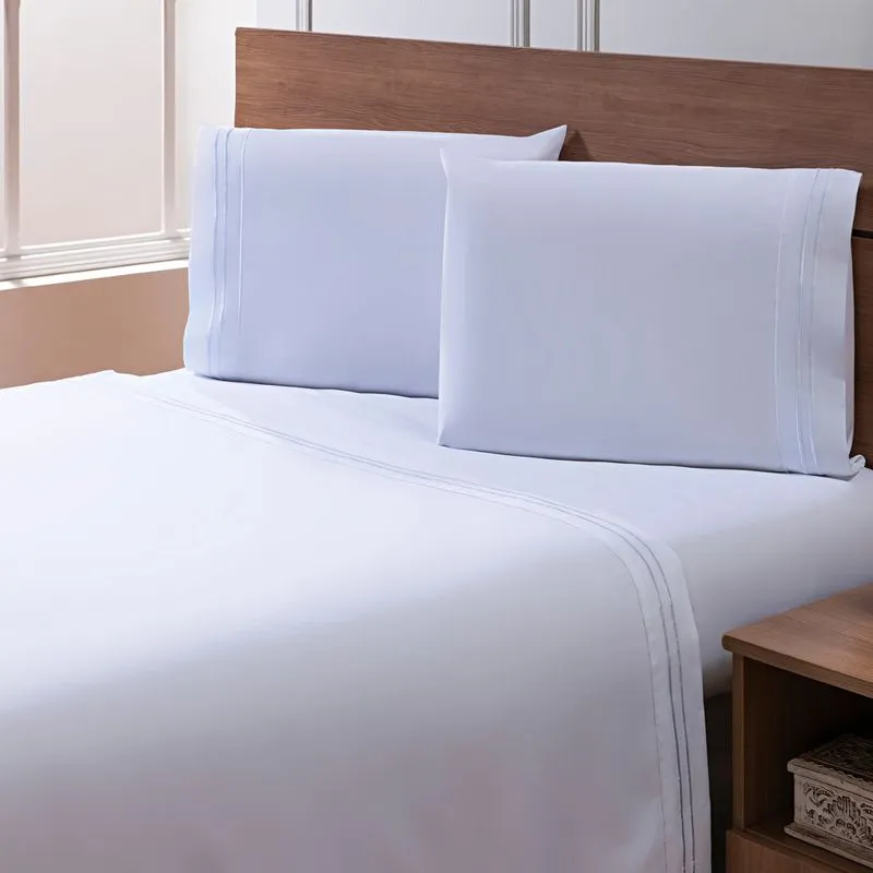 Jogo de Cama Percal Soft 300 Basics Casal BRANCO