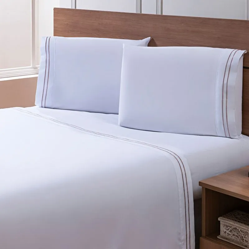 Jogo de Cama Percal Soft 300 Basics Queen AREIA
