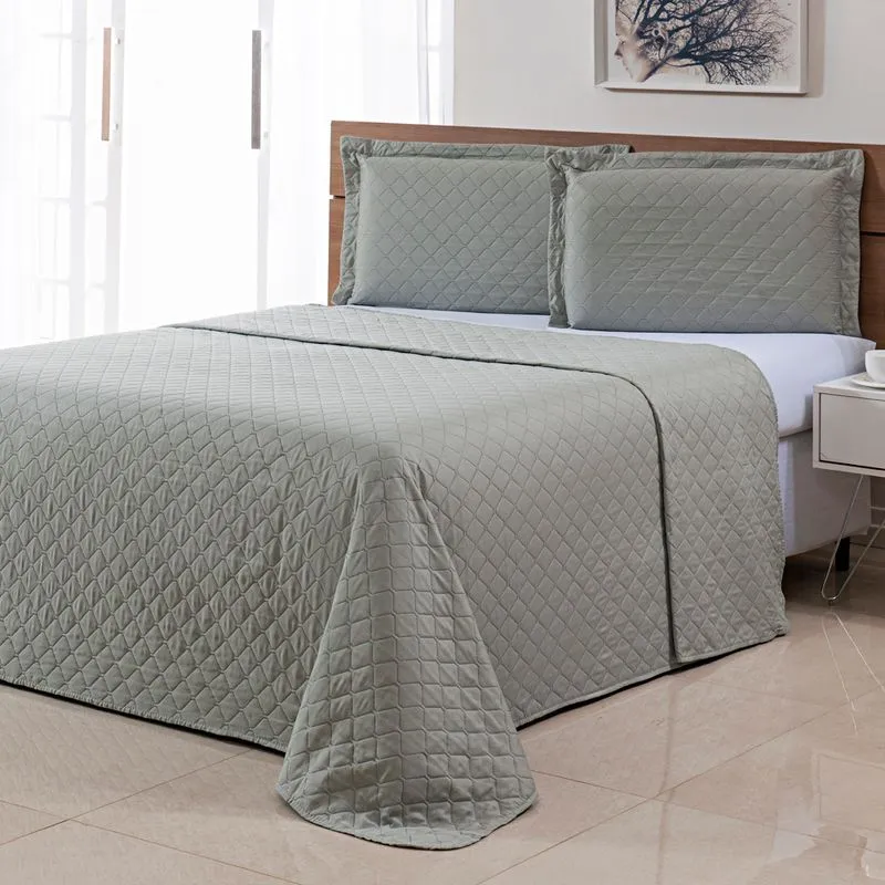 Colcha Ultrassonica Basics 1,60 X 2,40 Solteiro Cinza Claro/unico