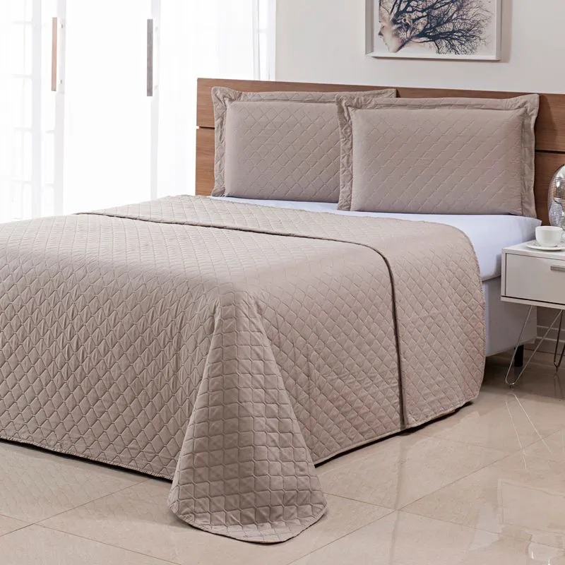 Colcha Ultrassônica Basics Queen 240x260 Bege Único - Niazitex
