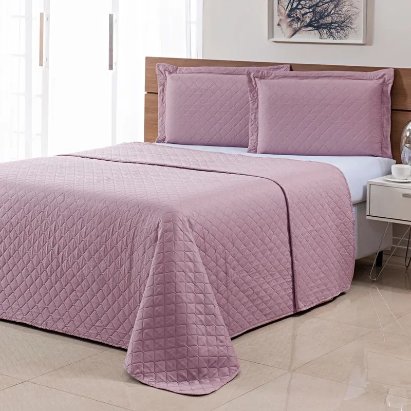 Colcha Ultrassonica Basics 2,80 X 2,60 King Rose/unico