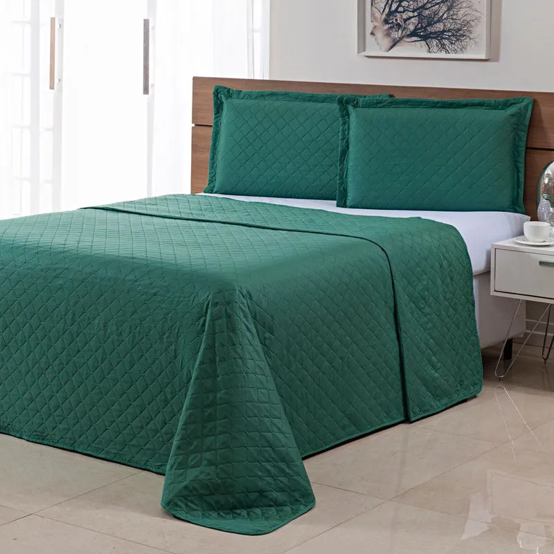 Colcha Ultrassônica Basics King 280x260 Verde Floresta Único - Niazitex