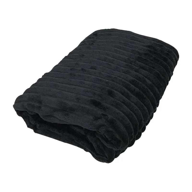 Peseira P/ Cama Flannel Corduroy King 2,50 X 0,80 Preto/unico