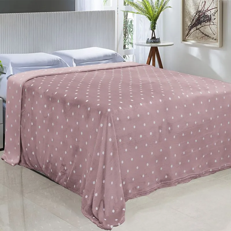 Cobertor Toque de Seda Poa 1,50 X 2,20 ROSA/BRANCO