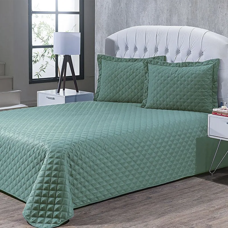 Colcha Sicilia 2,20 X 2,40 Casal Verde Floresta/unico