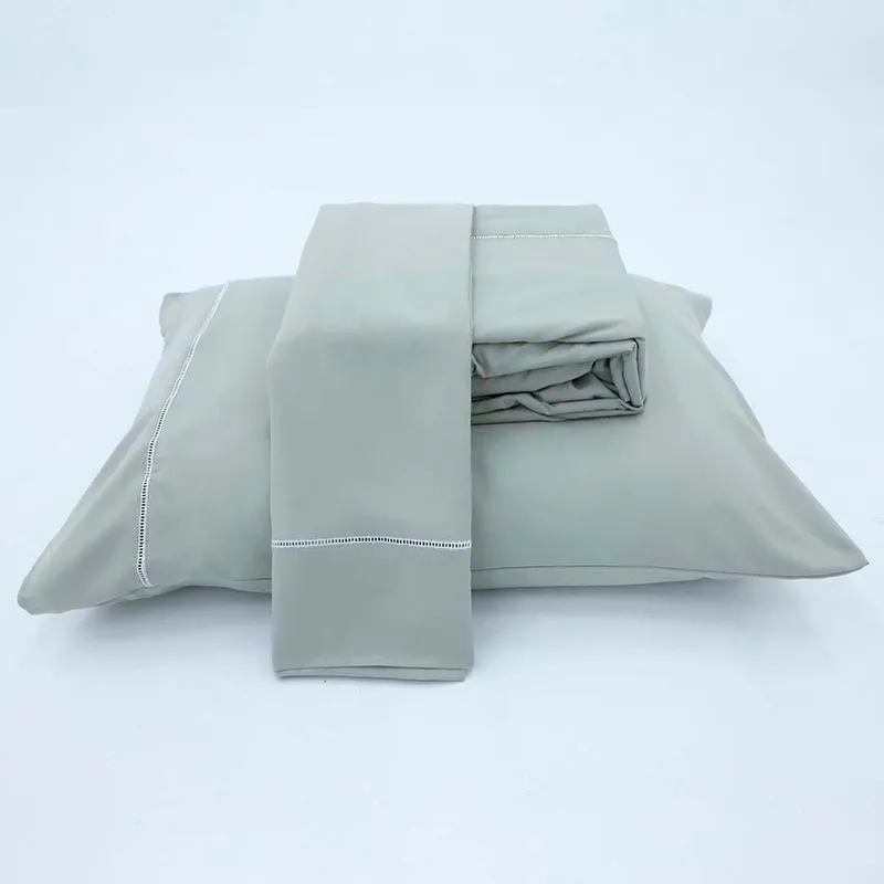 Jogo de Cama Percal Soft 300 Sofisticatto King Cinza Claro/uni