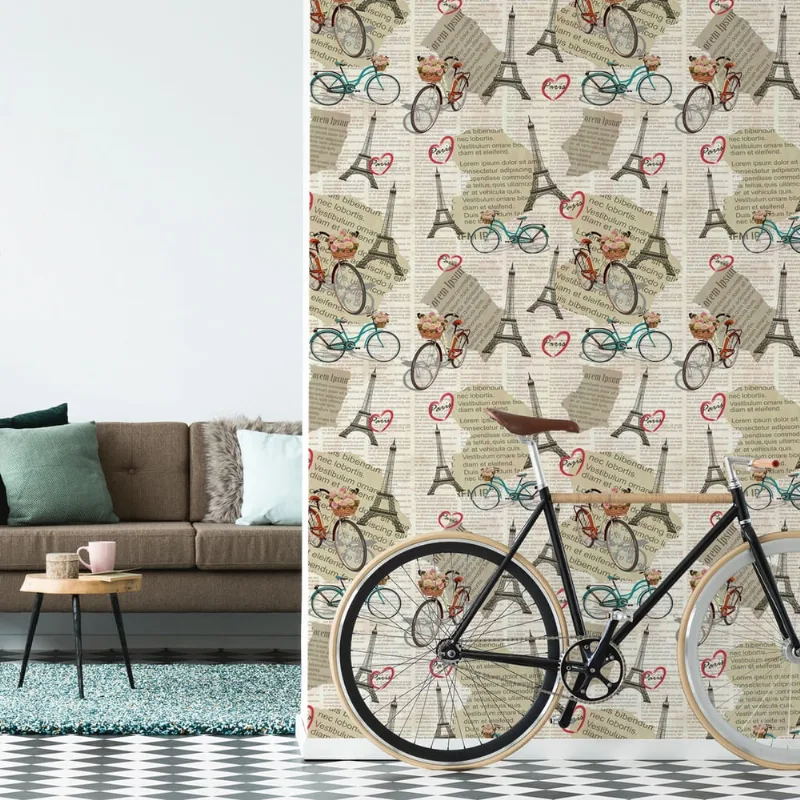 Papel de Parede Vintage Jornal Paris 57x270cm