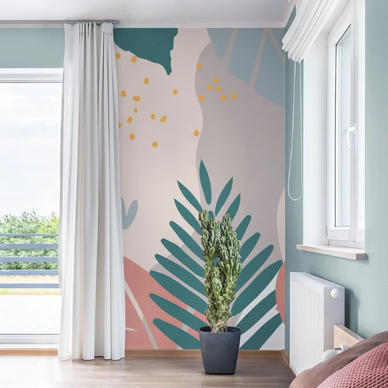 Papel de Parede Painel Floral Folhagem 2 rolos - 3m²