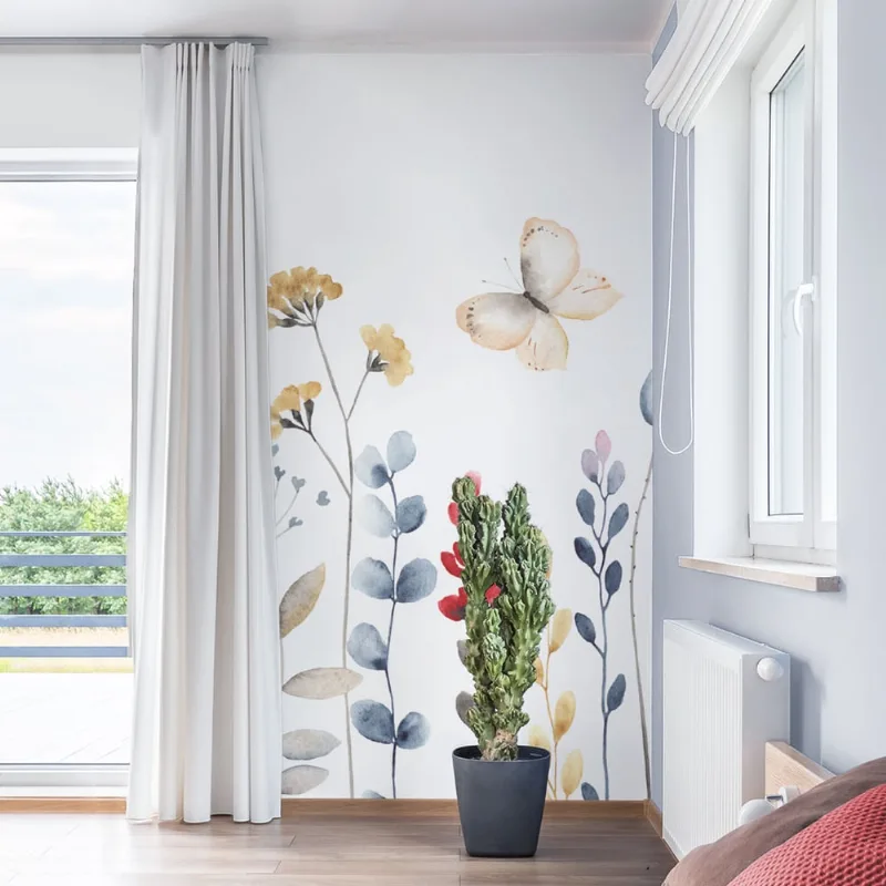 Papel de Parede Painel Floral Aquarela 2 rolos - 3m²