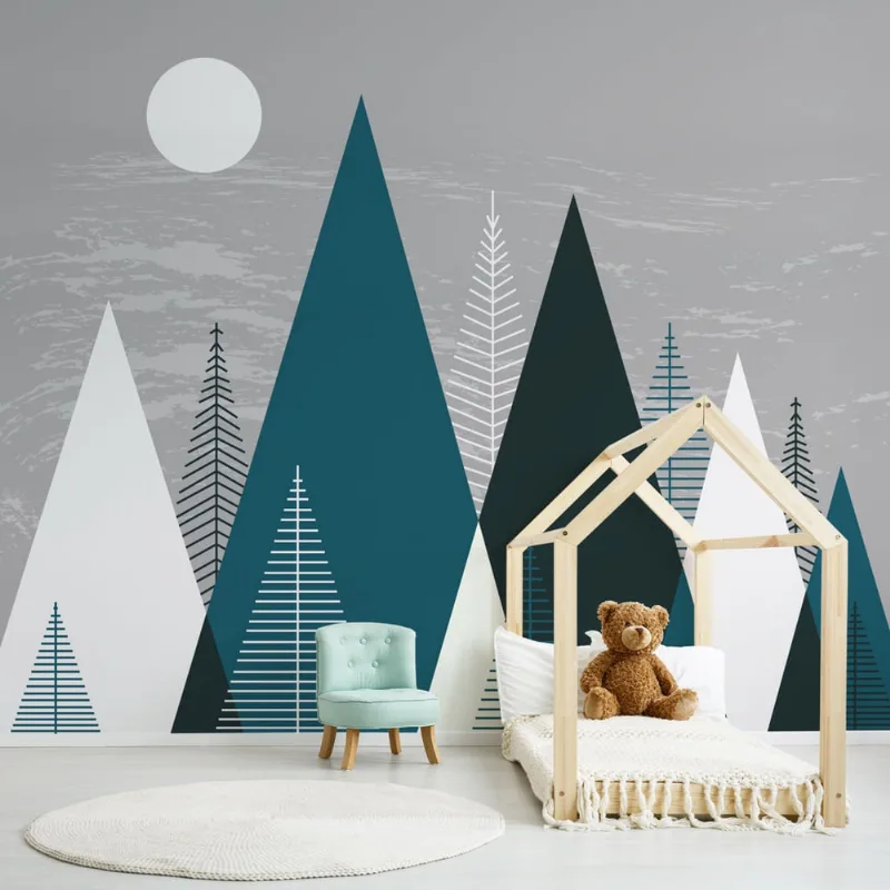 Papel de Parede Painel Paisagem Montanhas Noite 6 rolos 9m²