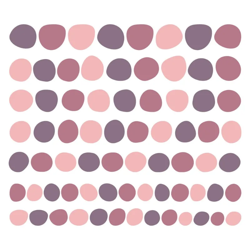 Adesivo De Parede Bolinhas Irregulares Rosa e Magenta 2m²