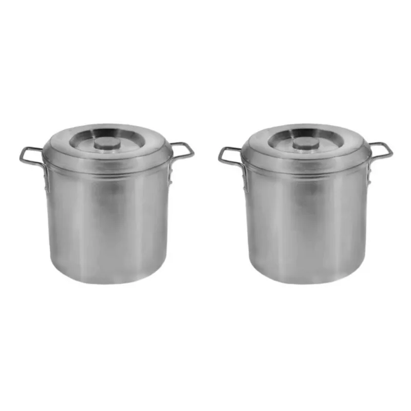 Kit 2 Caldeirões Alumínio Grosso Cerveja Hotel 30 Litros