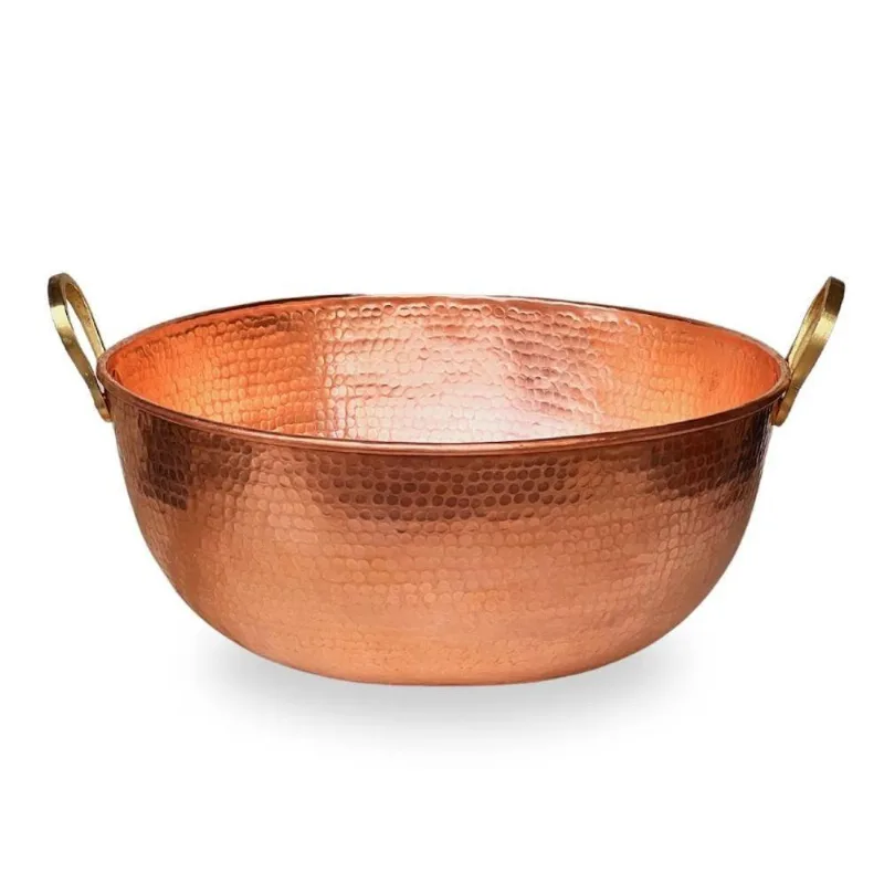 Tacho de Cobre Puro 3L 25cm para Preparo Doces Geleias Metal Arte