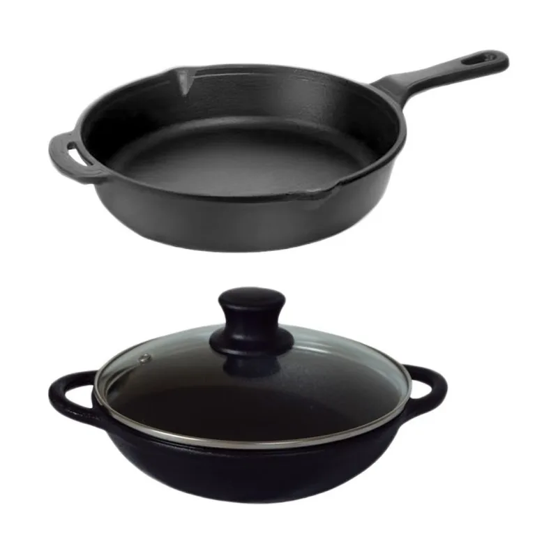 Kit Frigideira Cabo Ferro 29cm + Parmegiana Tampa Vidro 20cm