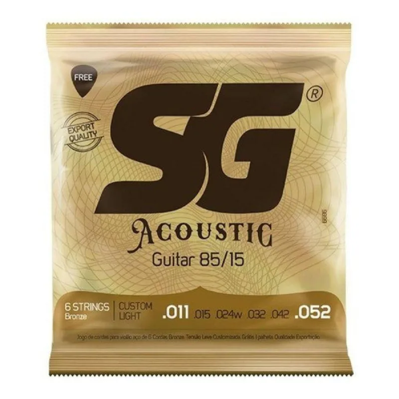 Encordoamento Para Violão Aço 011 Sg 85/15 Bronze