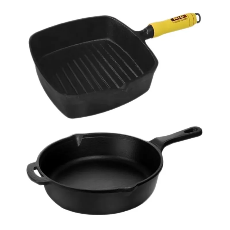 KIT FRIGIDEIRA CABO DE FERRO + COOK GRILL 22X22