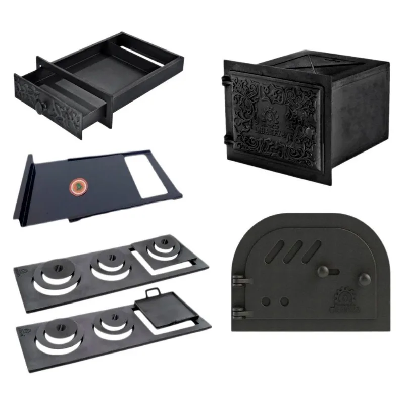 Kit Fogão A Lenha Forno, Chapa, Registro E Porta De Ferro