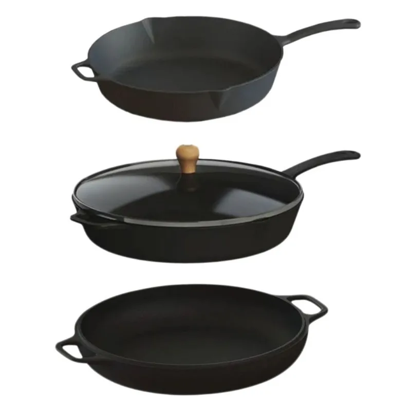 Jogo Frigideira Gourmet de Ferro Fundido 20, 20 e 26cm