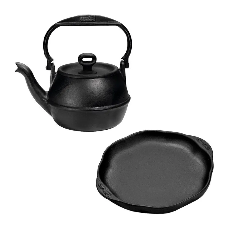 Kit Chaleira Tradição Ferro Fundido 2l E Chapa Petisco 24cm