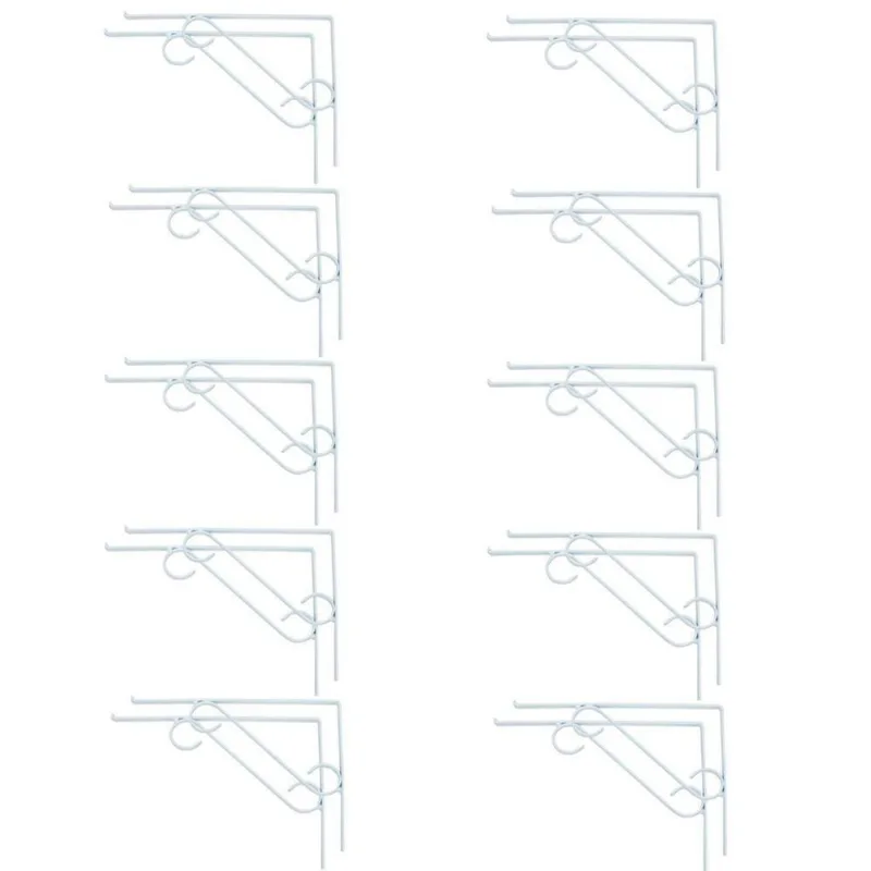 Kit 20 Cantoneira KIT20UND.E-029.SV Suporte em S para Vidro Alumínio Branco Ouro Minas