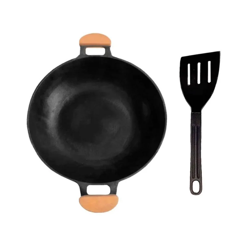 Paella de Alumínio Antiaderente PA34-ALUMV Alça de Madeira Meia Lua 34cm Preto Rig Fundidos