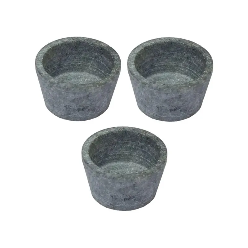Kit 3 Mini Molheira Tigela Molho Petisco em Pedra Sabão 50ml