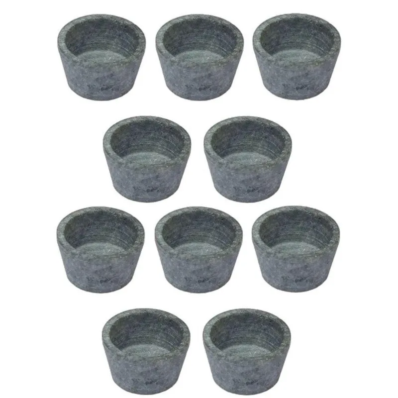Mini Molheira 005.x10-INDSJ para Molho em Pedra Sabão Design Rústico para Cozinha Amadeirado