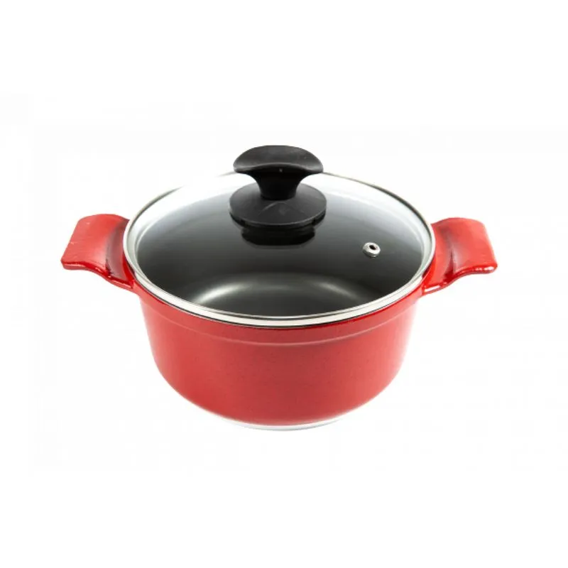 Caçarola Vermelha Teflon Antiaderente Titanium Javali AA20cm