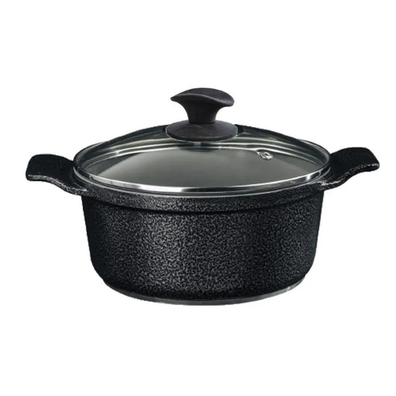 Caçarola AA18CM Cerâmica Antiaderente Craquelado Preto 1,7L Javali