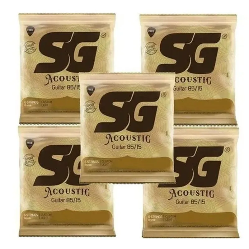 Kit 5 Encordoamento Violao Aço 012 Sg 85/15 Bronze